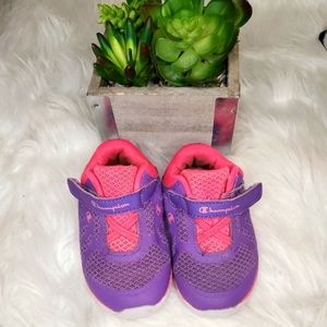 Champion Baby Girls 4W Shoes Sneakers Neon Pink Purple Toddler Shoe Size Sz 4 W